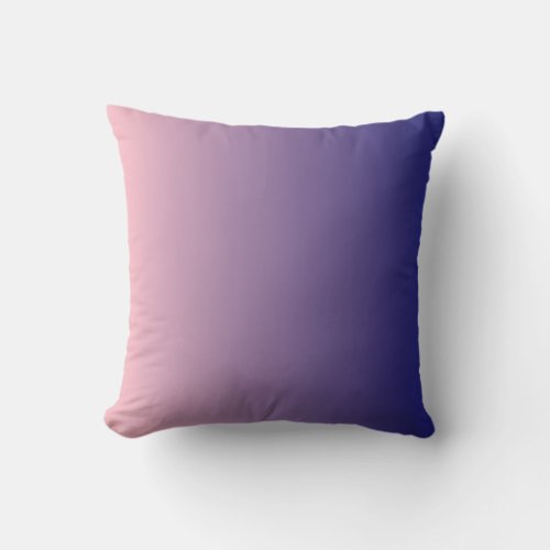 Midight Blue Pink Ombre Throw Pillow