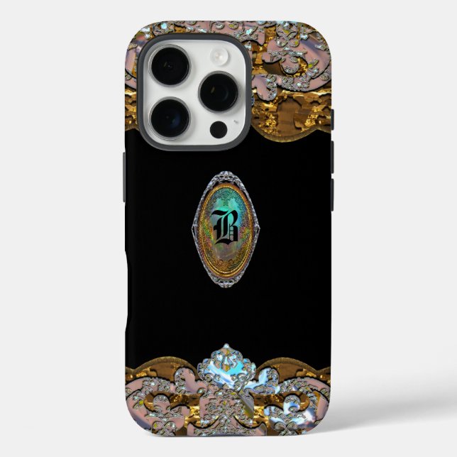 Midknight Romantic Baroque Girly Monogram 6/6s Case-Mate iPhone Case (Back)