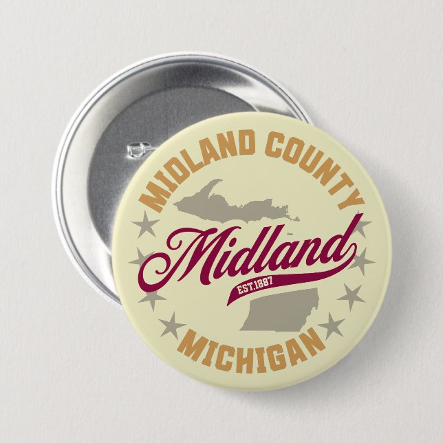 Midland,Michigan Button (Front & Back)