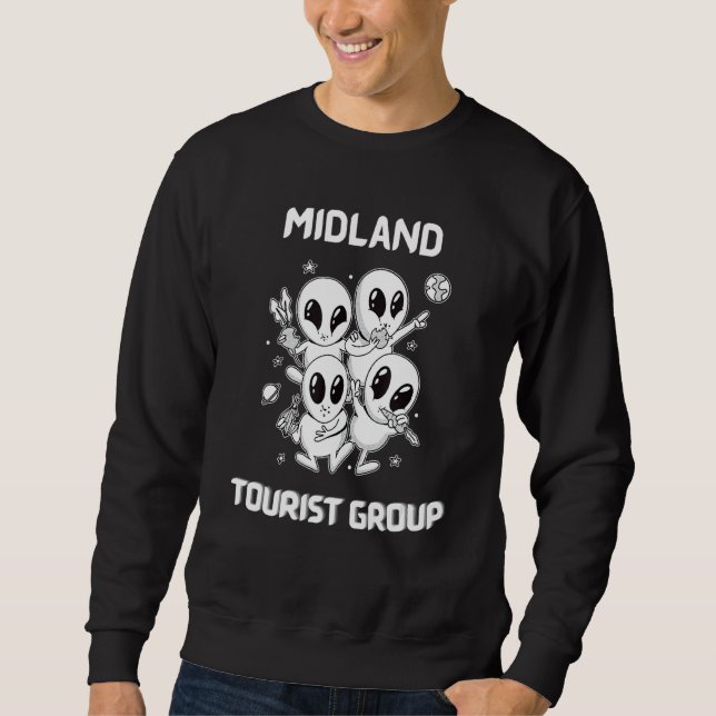 Midland Native Pride Alien Funny State Tourist Spa Sweatshirt (Front)