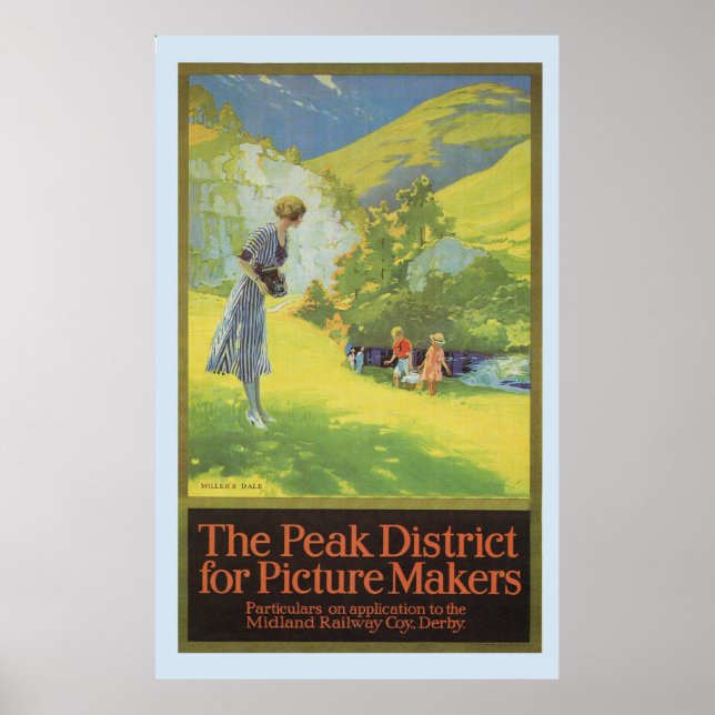 Midland Railway Coy Derby The Peak District Poster (Front)