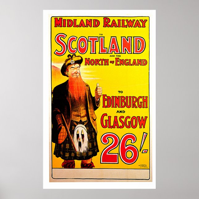 Midland Railway Scotland Vintage Travel Art Poster (Front)