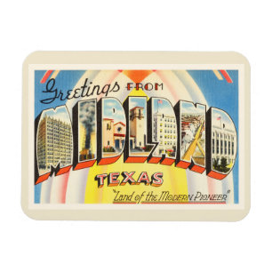 Midland Texas TX Old Vintage Travel Souvenir Magnet