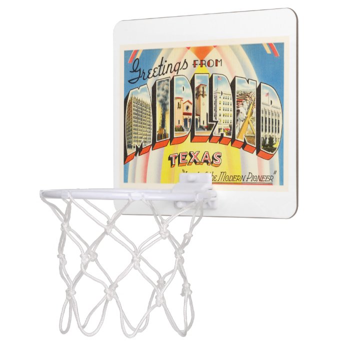 Midland Texas Tx Old Vintage Travel Souvenir Mini Basketball Hoop