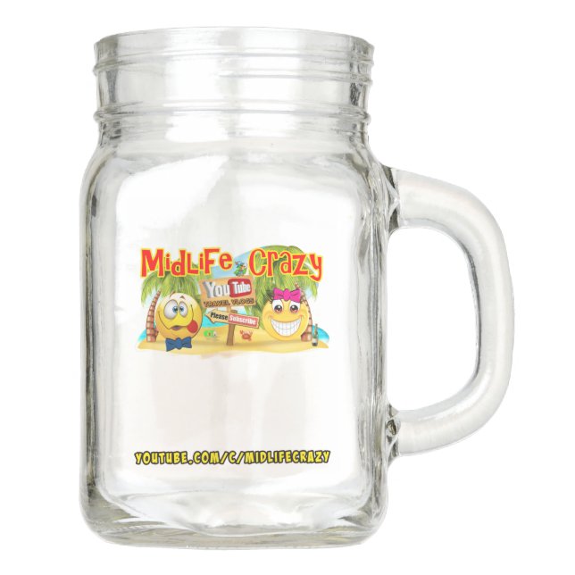 Midlife Crazy Mason Jar, Mason Jar (Front)