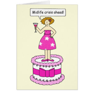 Midlife Crisis Ahead Cartoon Humor Cards