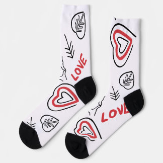 Midlong love heart patterns socks