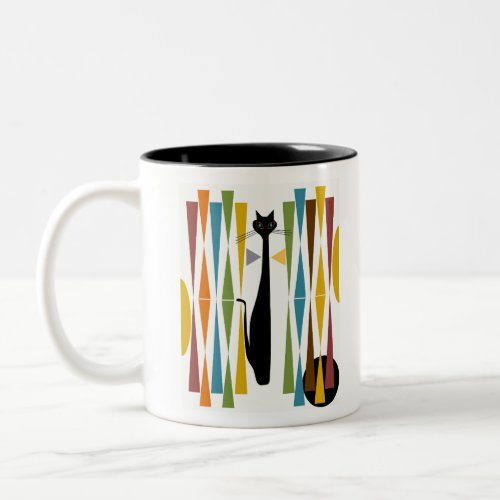 MidMod Art Cat 2 Two_Tone Coffee Mug