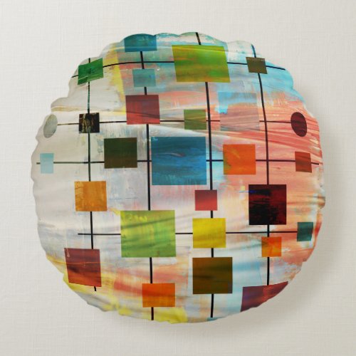 MidMod Graffiti 40 Round Pillow