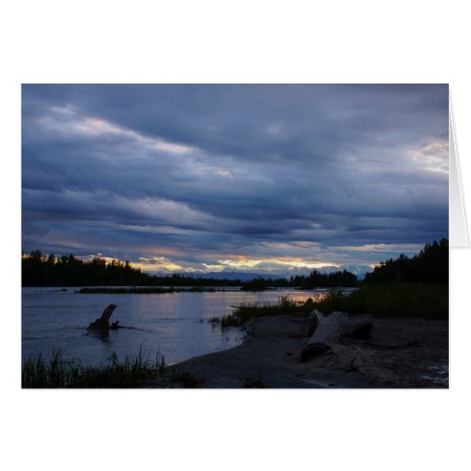 Midnight Alaska Sunset Cards (Front Horizontal)