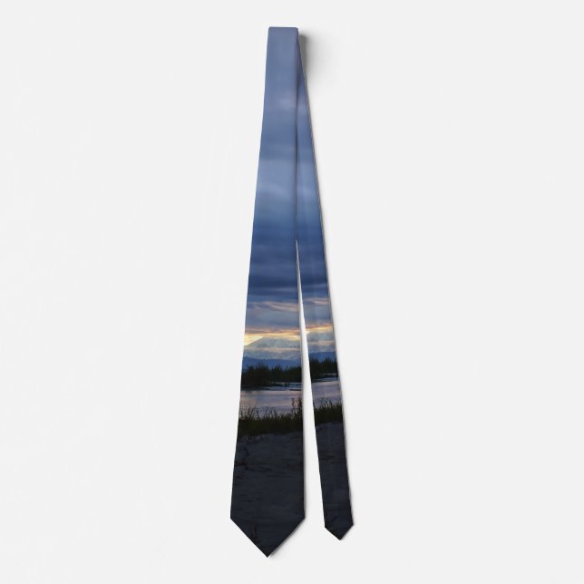 Midnight Alaska Sunset Neck Tie (Front)