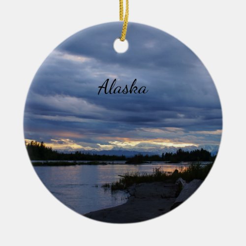 Midnight Alaska Sunset Ornament Souvenir