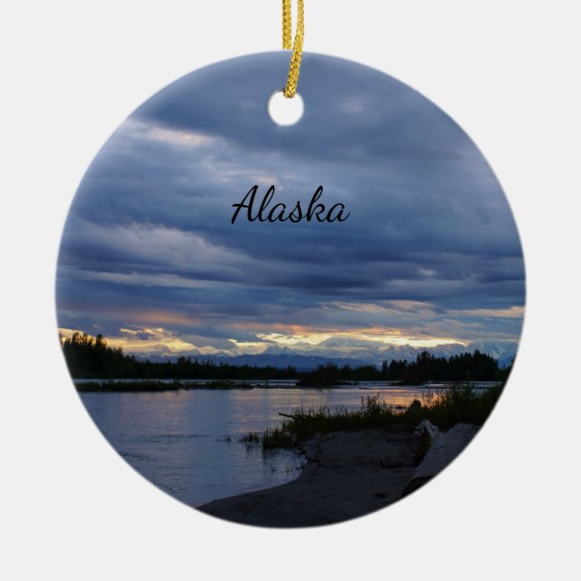 Midnight Alaska Sunset Ornament Souvenir (Front)