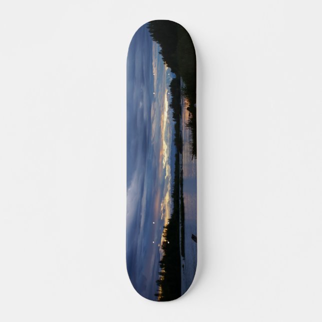 Midnight Alaska Sunset Skateboard Deck (Front)