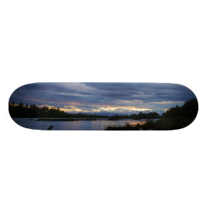 Midnight Alaska Sunset Skateboard Deck