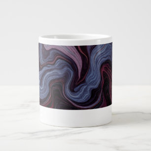 Midnight Amethyst Marble Swirl Purple Blue Fluid Giant Coffee Mug