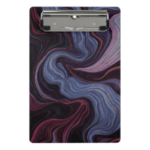 Midnight Amethyst Marble Swirl Purple Blue Fluid Mini Clipboard