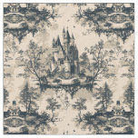 Midnight and Ivory Castle Toile de Jouy Fabric