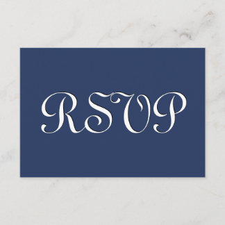 Midnight and White RSVP Wedding Response S244