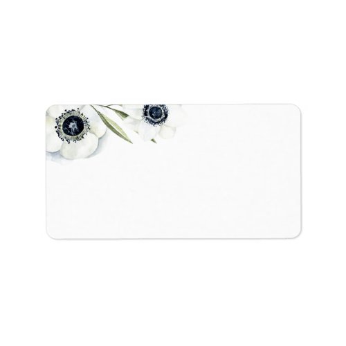Midnight Anemone  Floral Wedding Blank Address Label