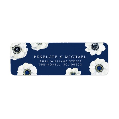 Midnight Anemone  Floral Wedding Label