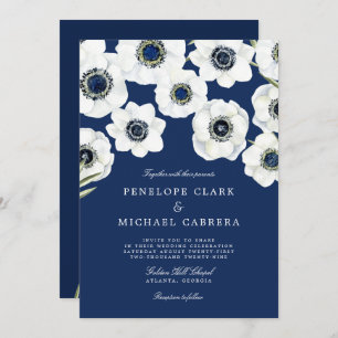 Midnight Anemone Wedding Invitation