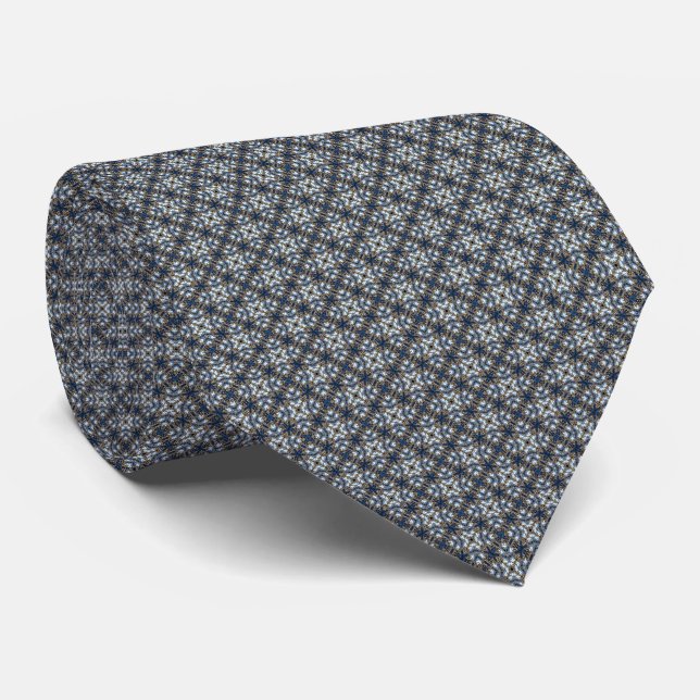 Midnight Arabesque Pattern Neck Tie (Rolled)