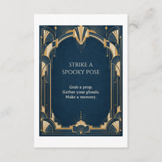 Midnight Arcade Halloween Photo Booth Sign Card