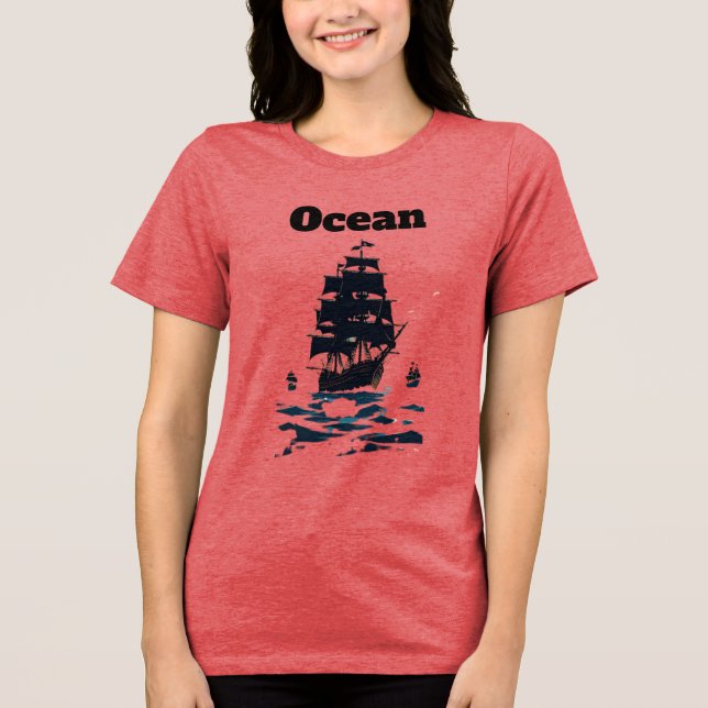 Midnight Armada Sails of the Silent Sea Black Flag Tri-Blend Shirt (Front)