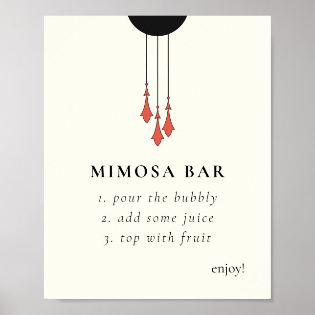 Midnight Autumn Wedding Mimosa Bar Sign (Front)
