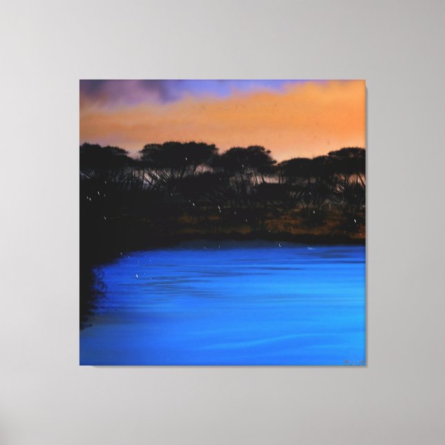 Midnight Azure Serenity Canvas Print (Front)