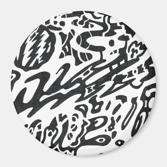 "Midnight" B&W Abstract Magnet (Front)