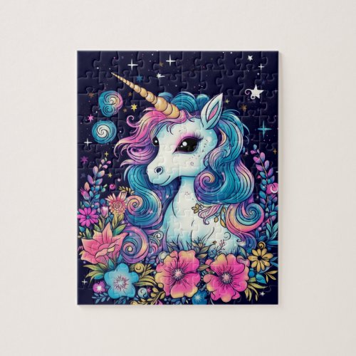 Midnight Baby Unicorn Jigsaw Puzzle