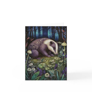 Midnight Badger Greeting  Card