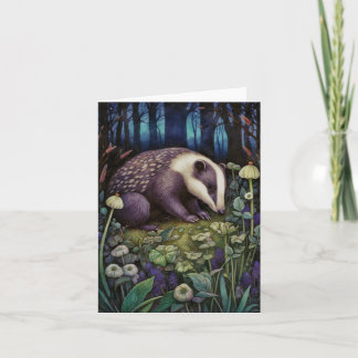 Midnight Badger Greeting Card