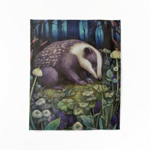 Midnight Badger  Tapestry