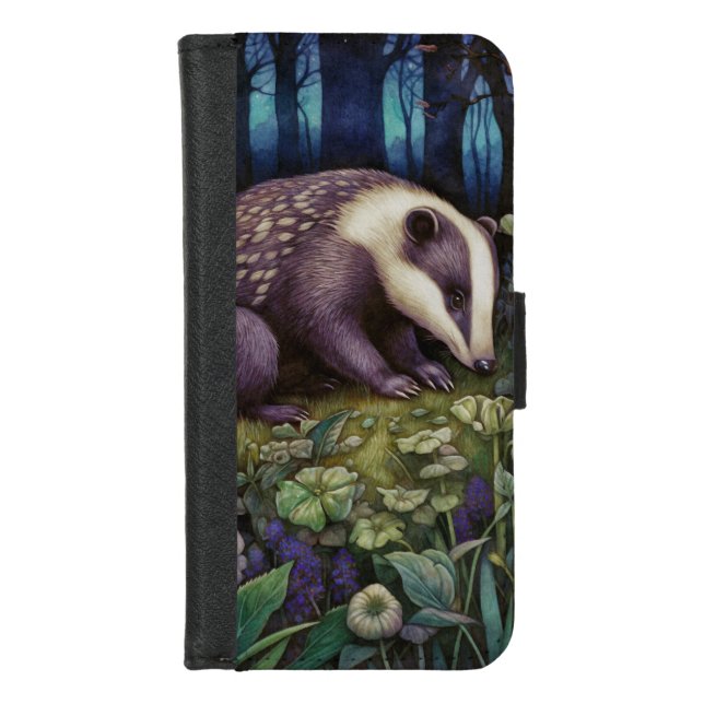 Midnight Badger  Wallet Case (Front)
