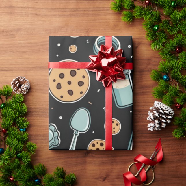 Midnight Baking Madness | Whimsical Cookie  Wrapping Paper (Holiday Gift)