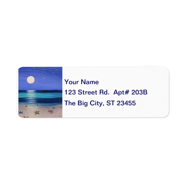 Midnight Beach Address Lable Label (Front)