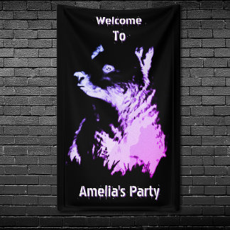 Midnight Bear Party Welcome Banner