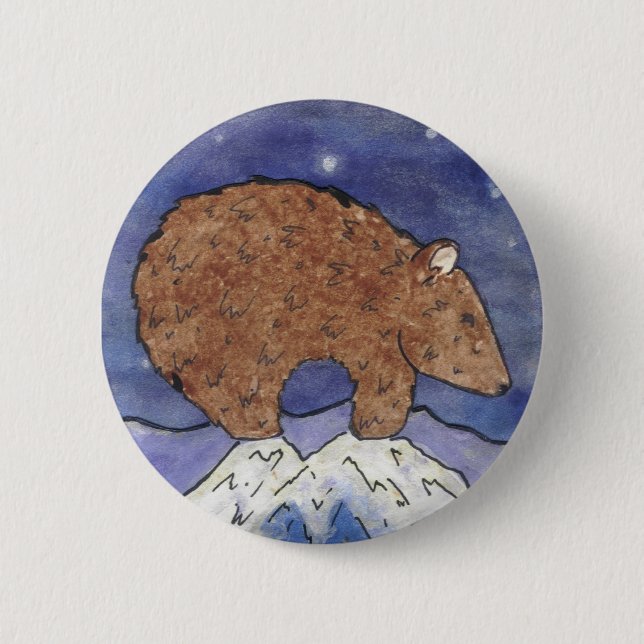 Midnight Bear Pinback Button (Front)