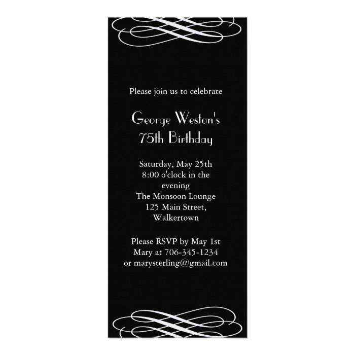 Midnight Birthday Invitation  (black)