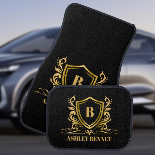 Midnight Black Monogram Car Floor Mat (Creator Uploaded)
