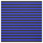 Midnight black, Royal blue stipe, stripes Fabric