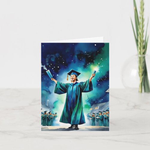 Midnight Blaze _ High School Graduation Celebrate Card