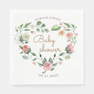 midnight bloom baby shower monogram napkins