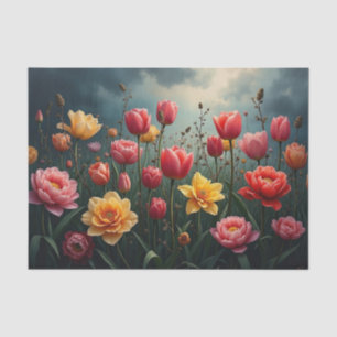 Midnight Bloom Decoupage Paper Dark Garden