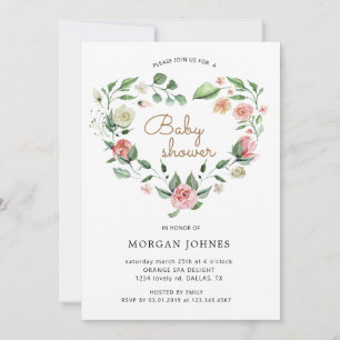 Midnight Bloom Floral Baby Shower Invitation