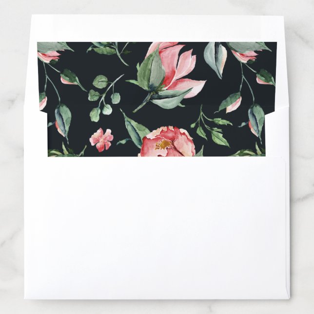 midnight bloom floral wedding Envelope Liner (In Envelope)