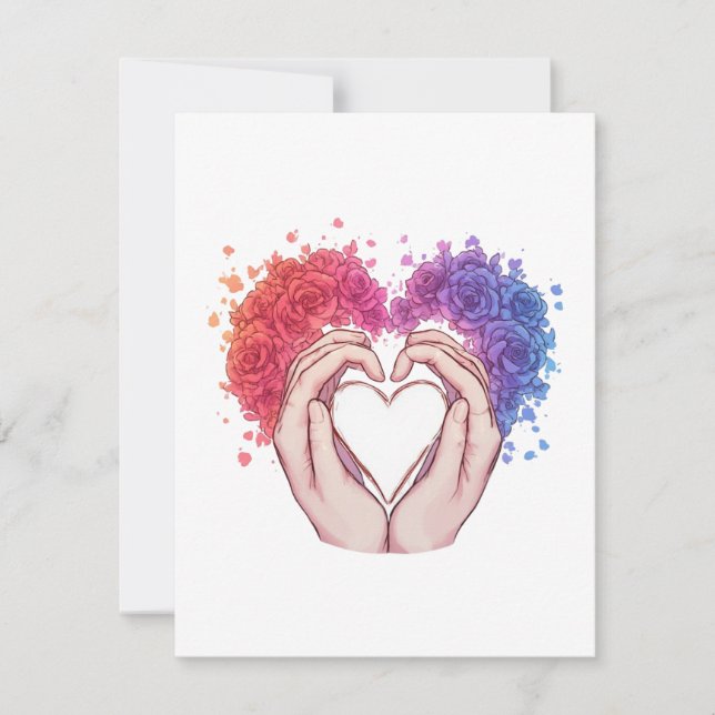 Midnight Bloom: Gothic Rose Heart Note Card (Front)